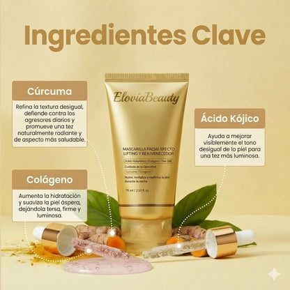 GoldMask — Mascarilla Nocturna Peel-Off de Cúrcuma y Ácido Kójico
